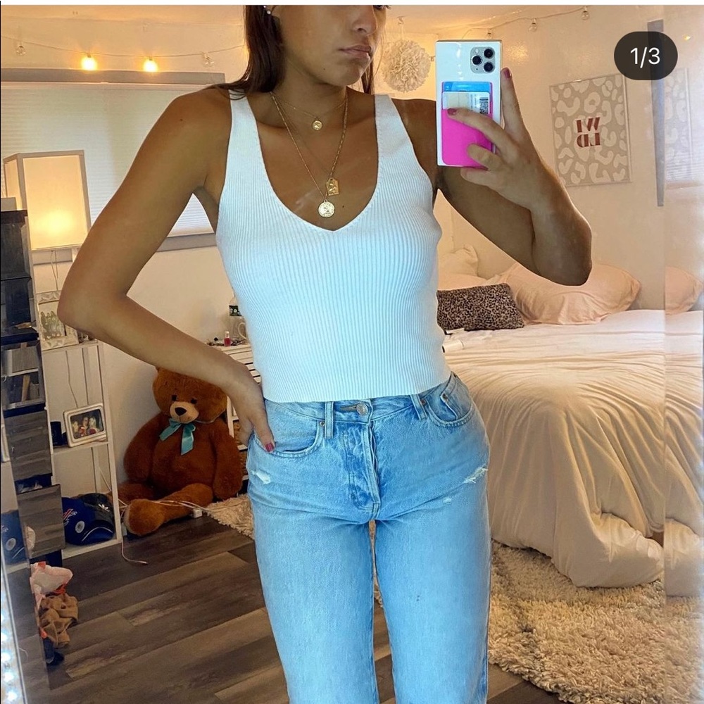 White thick tank top